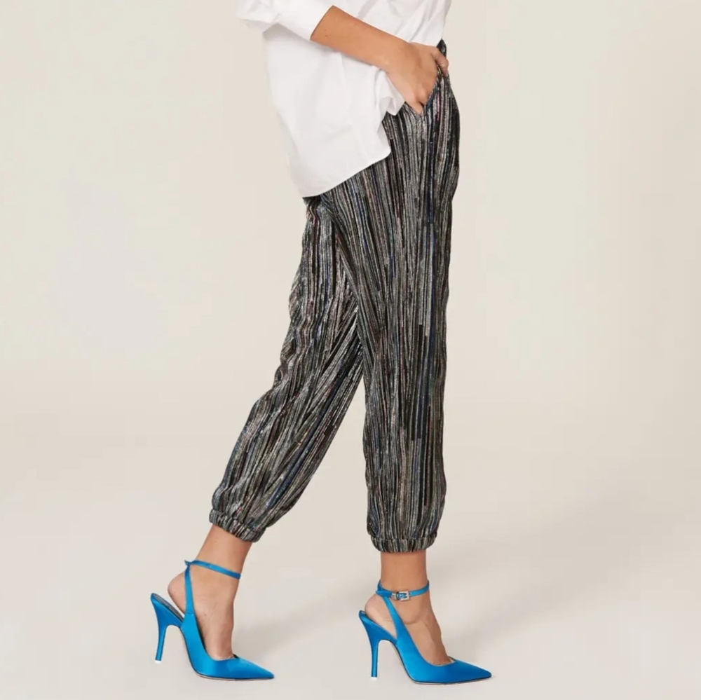 Trina Turk Jess Metallic Stripe Joggers